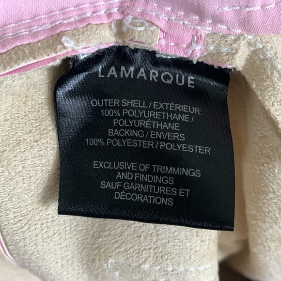 NEW Lamarque Faleen Pink Vegan Leather Pants with Side Slits - Picture 6 of 6